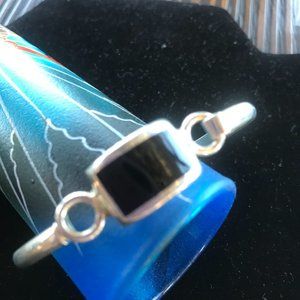 sterling silver bracelet with onyx stone